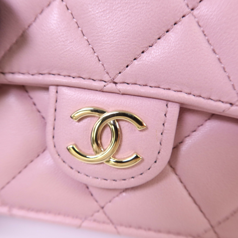 CHANEL 羊皮皮革Chain Shoulder Bag金扣手挽肩背兩用袋-12