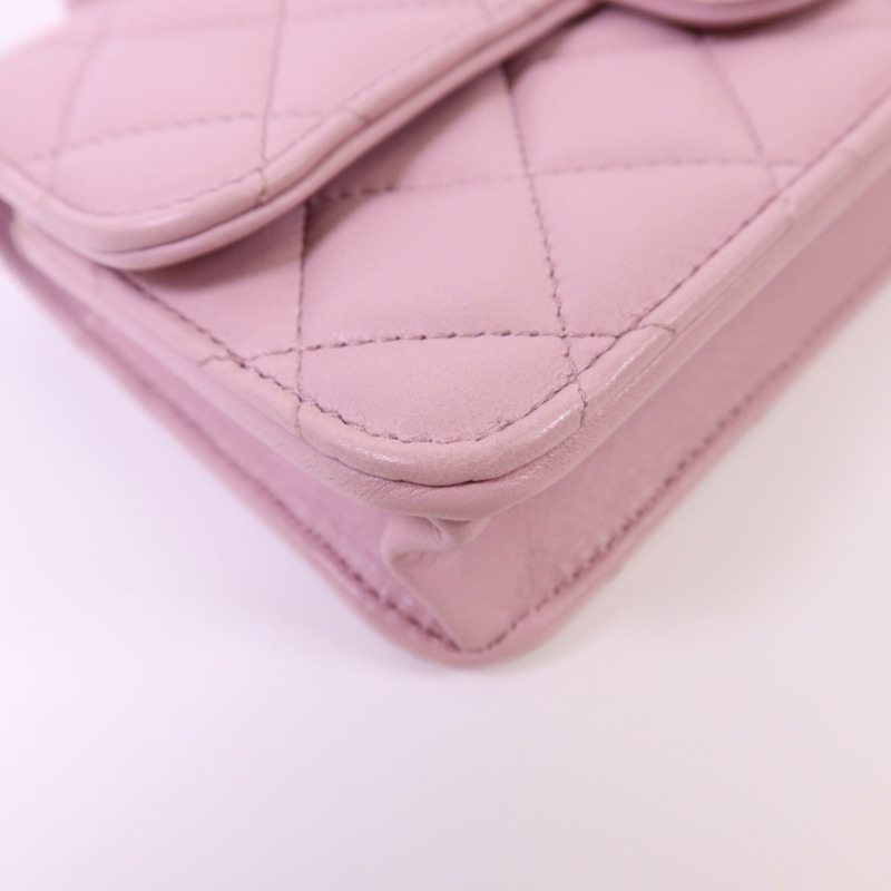 CHANEL 羊皮皮革Chain Shoulder Bag金扣手挽肩背兩用袋-14