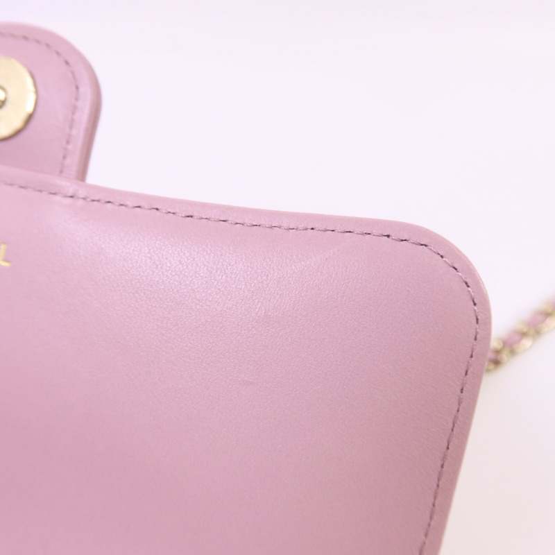 CHANEL 羊皮皮革Chain Shoulder Bag金扣手挽肩背兩用袋-17