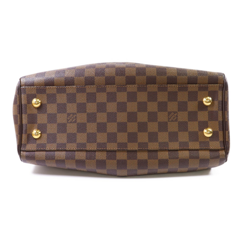 LOUIS VUITTON Damier Trevi PM金扣手挽肩背兩用袋棕色-3