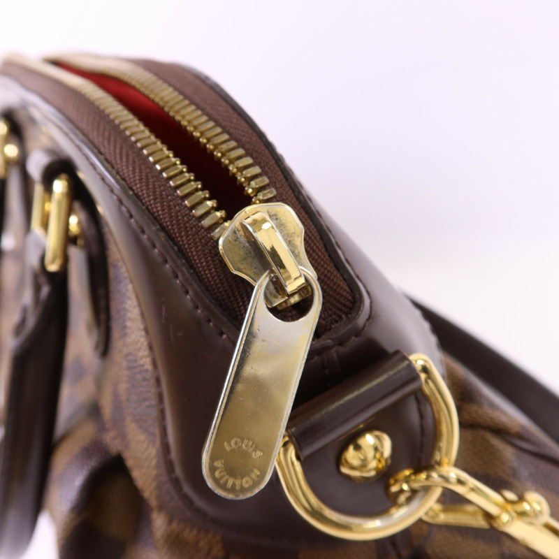 LOUIS VUITTON Damier Trevi PM金扣手挽肩背兩用袋棕色-8