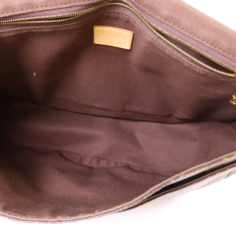 LOUIS VUITTON Monogram Menilmontant MM金扣肩背袋棕色-5