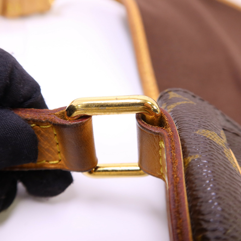 LOUIS VUITTON Monogram Menilmontant MM金扣肩背袋棕色-9