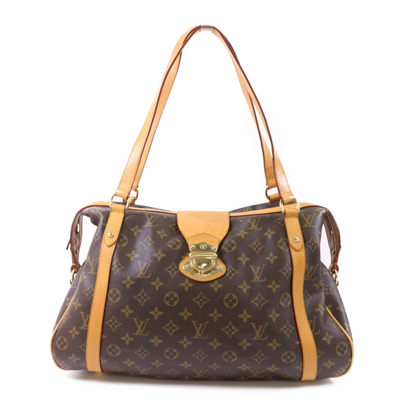 LOUIS VUITTON Monogram Stresa PM金扣肩背袋棕色-0