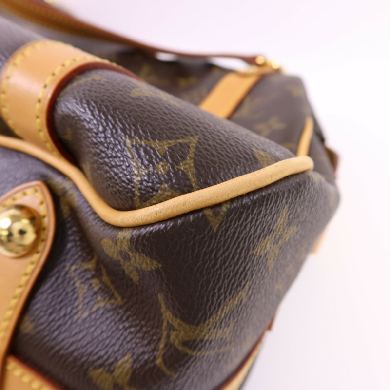 LOUIS VUITTON Monogram Stresa PM金扣肩背袋棕色-14