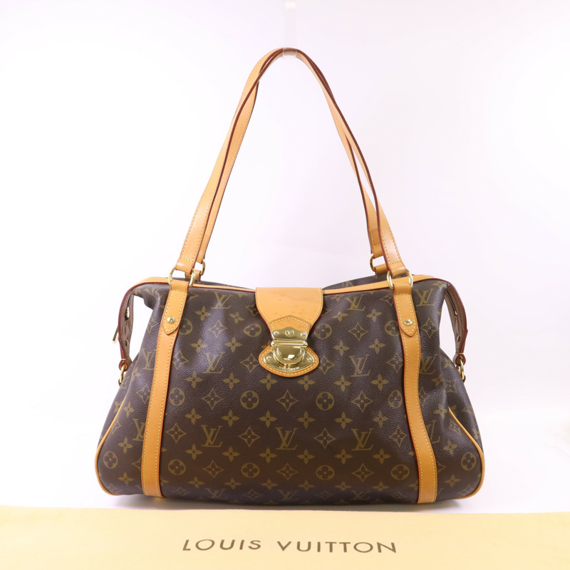LOUIS VUITTON Monogram Stresa PM金扣肩背袋棕色-22