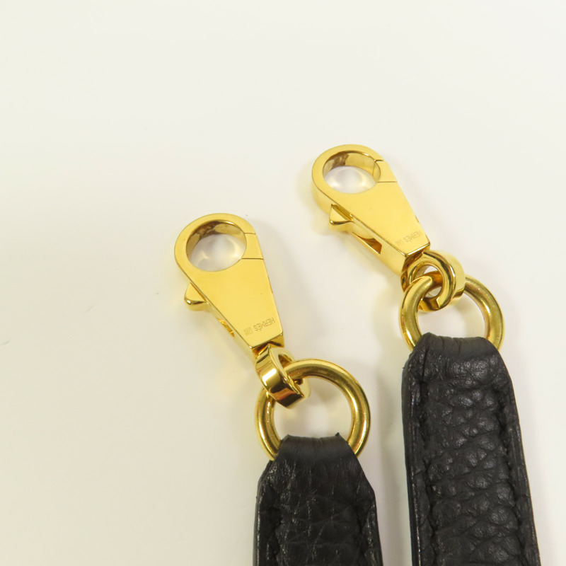 HERMES Togo皮革Kelly 28金扣手挽肩背兩用袋Noir-6