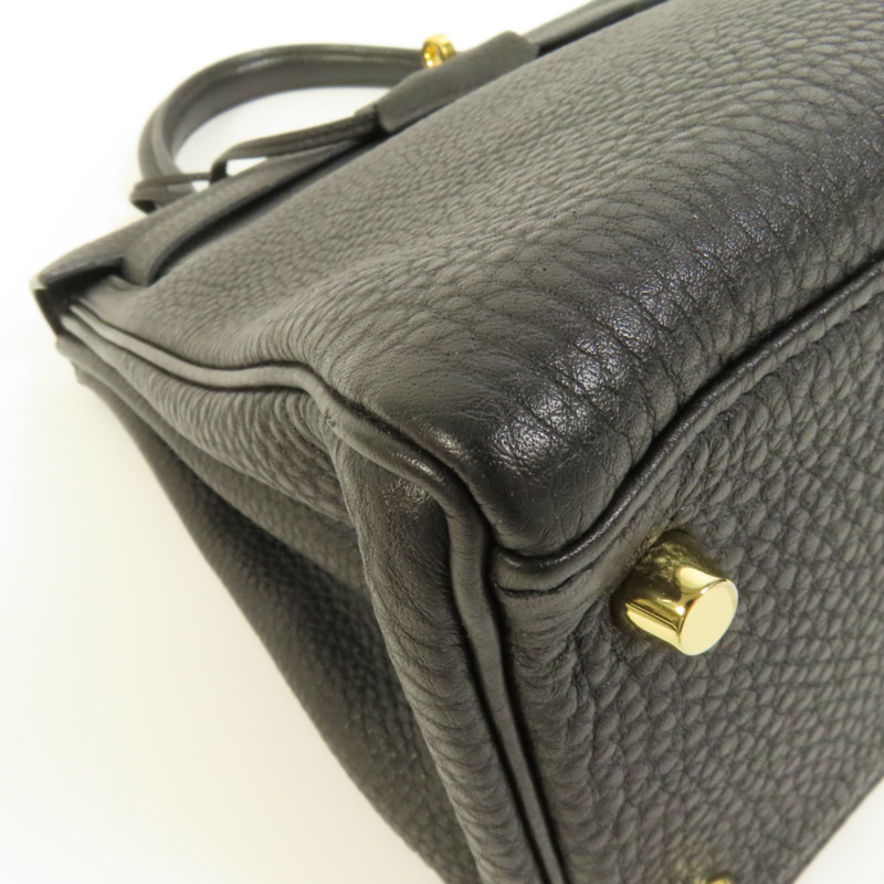HERMES Togo皮革Kelly 28金扣手挽肩背兩用袋Noir-13