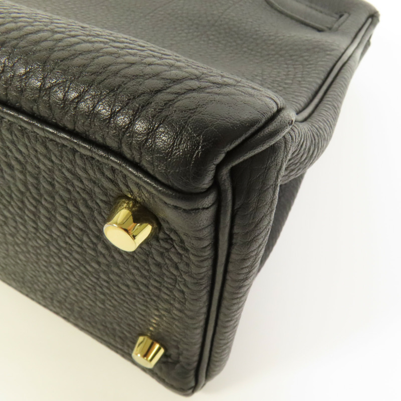 HERMES Togo皮革Kelly 28金扣手挽肩背兩用袋Noir-15