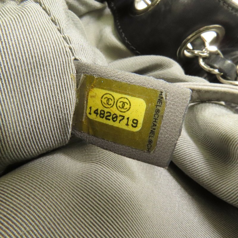 CHANEL 尼龍Chain Shoulder銀扣鏈帶肩背袋-8
