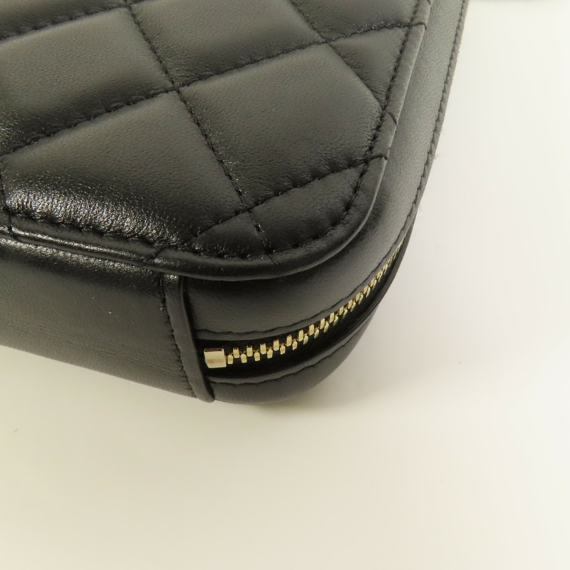 CHANEL 羊皮皮革Chain Shoulder金扣鏈帶肩背袋-12