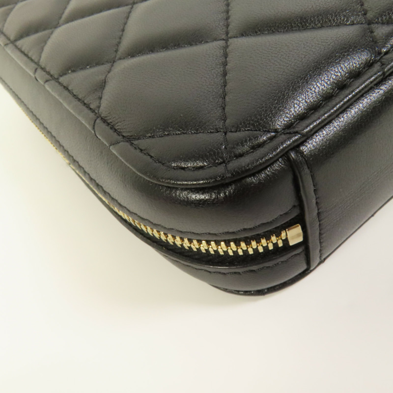 CHANEL 羊皮皮革Chain Shoulder金扣鏈帶肩背袋-13