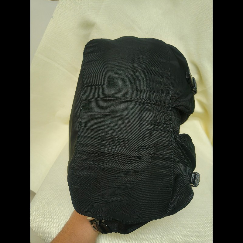 🔥年終狂降🔥【限時降價只到12/31】【8成新】㊣✨PRADA✨普拉達 黑色 帆布 皮革 口袋 中型 後背包 /二手包/二手精品🌳二手樹屋🌳-5