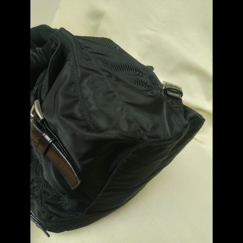 🔥年終狂降🔥【限時降價只到12/31】【8成新】㊣✨PRADA✨普拉達 黑色 帆布 皮革 口袋 中型 後背包 /二手包/二手精品🌳二手樹屋🌳-8