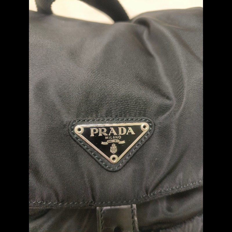 🔥年終狂降🔥【限時降價只到12/31】【8成新】㊣✨PRADA✨普拉達 黑色 帆布 皮革 口袋 中型 後背包 /二手包/二手精品🌳二手樹屋🌳-10