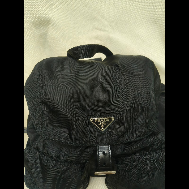 🔥年終狂降🔥【限時降價只到12/31】【8成新】㊣✨PRADA✨普拉達 黑色 帆布 皮革 口袋 中型 後背包 /二手包/二手精品🌳二手樹屋🌳-11