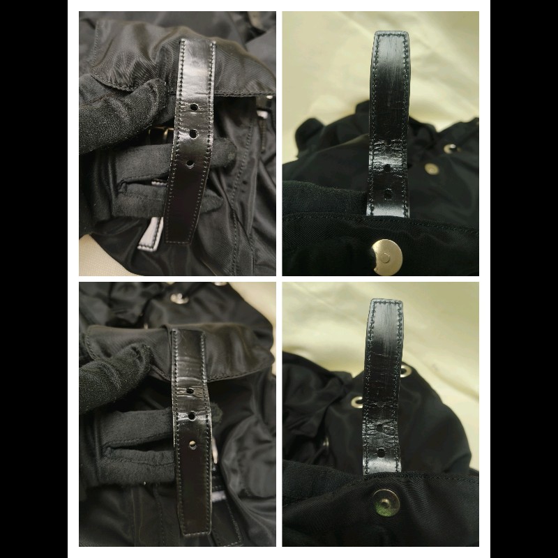 🔥年終狂降🔥【限時降價只到12/31】【8成新】㊣✨PRADA✨普拉達 黑色 帆布 皮革 口袋 中型 後背包 /二手包/二手精品🌳二手樹屋🌳-14