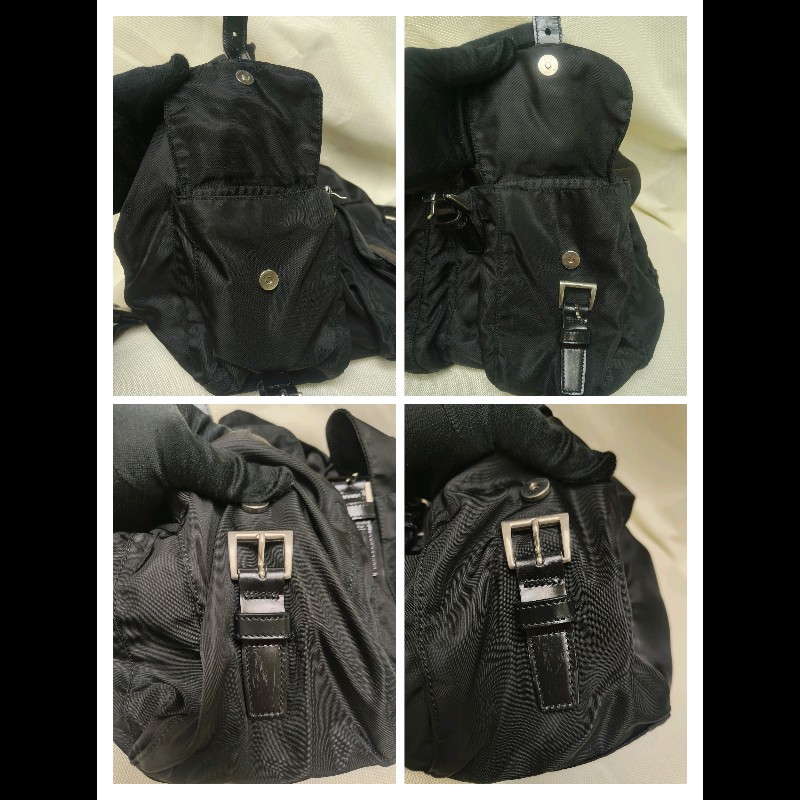 🔥年終狂降🔥【限時降價只到12/31】【8成新】㊣✨PRADA✨普拉達 黑色 帆布 皮革 口袋 中型 後背包 /二手包/二手精品🌳二手樹屋🌳-15