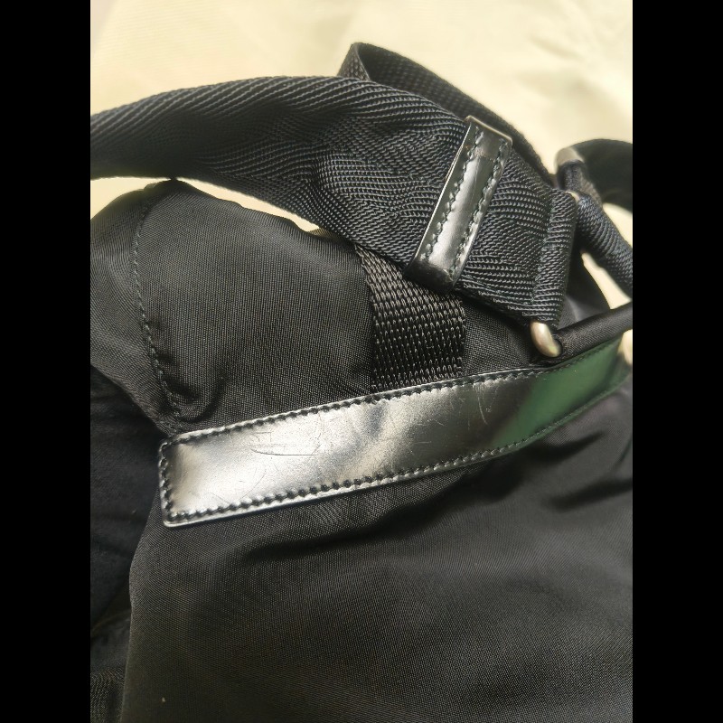 🔥年終狂降🔥【限時降價只到12/31】【8成新】㊣✨PRADA✨普拉達 黑色 帆布 皮革 口袋 中型 後背包 /二手包/二手精品🌳二手樹屋🌳-16