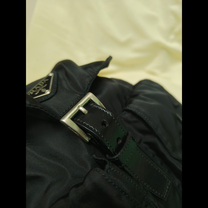 🔥年終狂降🔥【限時降價只到12/31】【8成新】㊣✨PRADA✨普拉達 黑色 帆布 皮革 口袋 中型 後背包 /二手包/二手精品🌳二手樹屋🌳-30