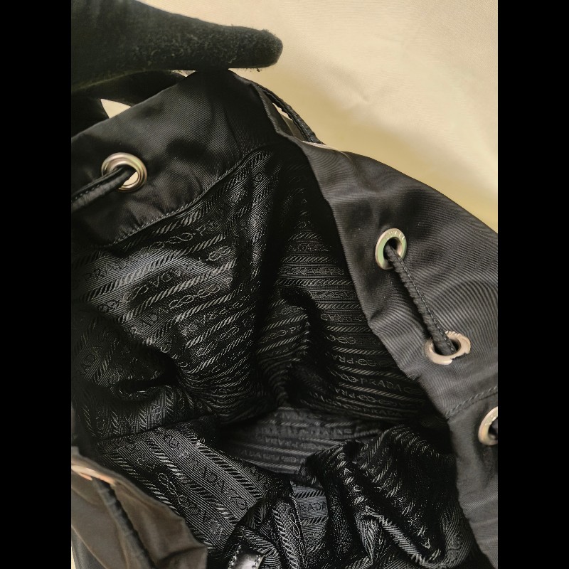 🔥年終狂降🔥【限時降價只到12/31】【8成新】㊣✨PRADA✨普拉達 黑色 帆布 皮革 口袋 中型 後背包 /二手包/二手精品🌳二手樹屋🌳-36