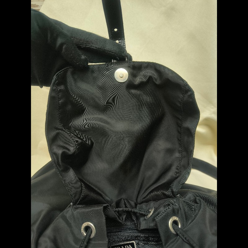 🔥年終狂降🔥【限時降價只到12/31】【8成新】㊣✨PRADA✨普拉達 黑色 帆布 皮革 口袋 中型 後背包 /二手包/二手精品🌳二手樹屋🌳-38