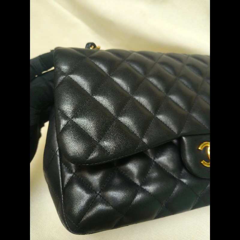 🔥年終狂降🔥【限時降價只到12/31】㊣✨Chanel✨（附購證）香奈兒 小香 Jumbo 30 黑金 羊皮 雷標 保卡 掀蓋 菱格紋 皮穿鏈 單肩包 鏈條包 信封包 斜背包/二手包/二手精品/保證正品🌳二手樹屋🌳-16