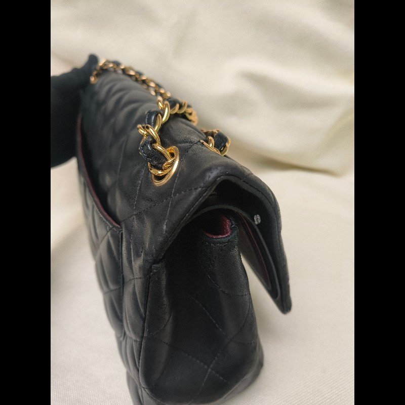 🔥年終狂降🔥【限時降價只到12/31】㊣✨Chanel✨（附購證）香奈兒 小香 Jumbo 30 黑金 羊皮 雷標 保卡 掀蓋 菱格紋 皮穿鏈 單肩包 鏈條包 信封包 斜背包/二手包/二手精品/保證正品🌳二手樹屋🌳-36