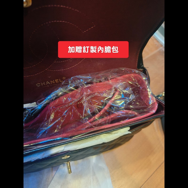 ‼️年前限時特賣‼️（原110000）至1/25⏰㊣✨Chanel✨（附購證）香奈兒 小香 CF Jumbo 30 黑金 羊皮 雷標 保卡 掀蓋 菱格紋 皮穿鏈 單肩包 鏈條包 信封包 斜背包/二手包/二手精品/保證正品🌳二手樹屋🌳-64