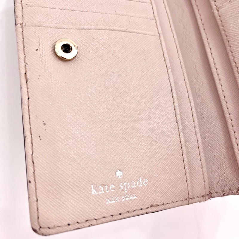 Kate Spade 防刮十字紋拼色雙折中夾錢包 黑色 x 杏色 Cameron Street Dara-9