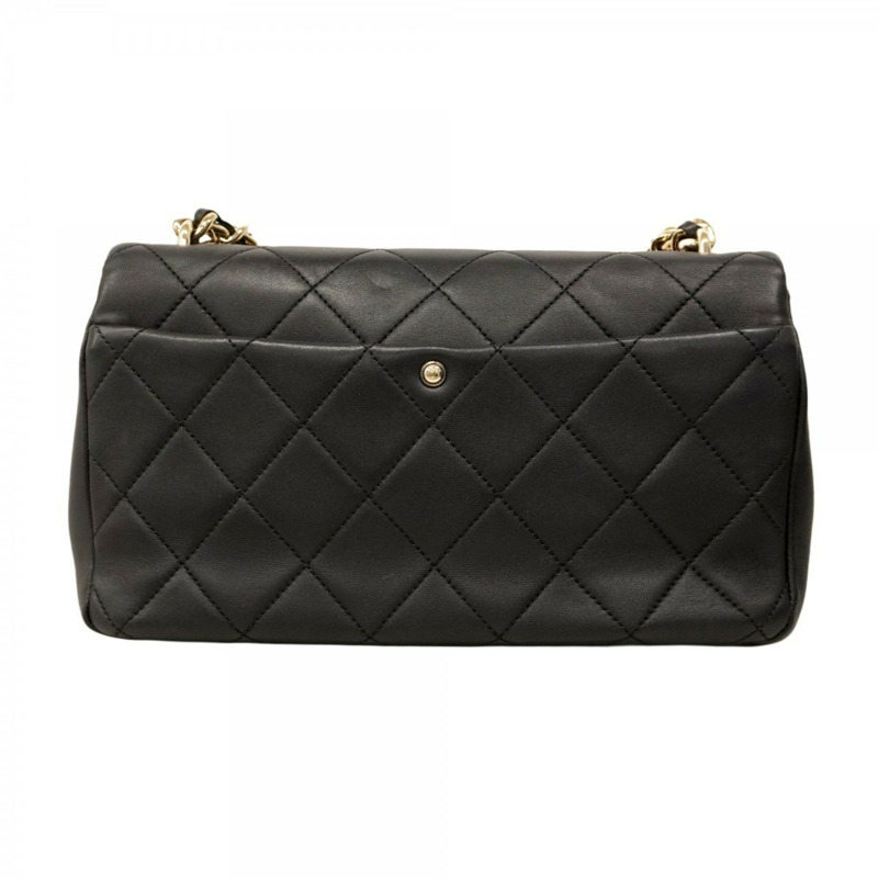 香奈兒 Matelasse 手提包，配鏈條肩帶，海軍藍/香檳色羊皮，女士兩用包-10