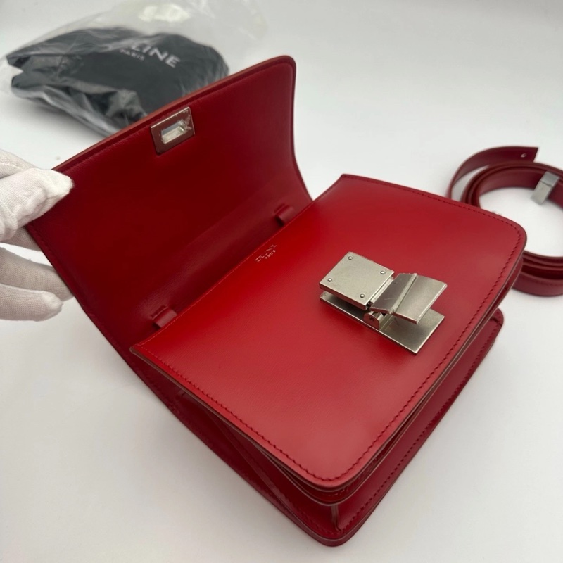 CELINE 經典 Box 單肩包，紅色-8
