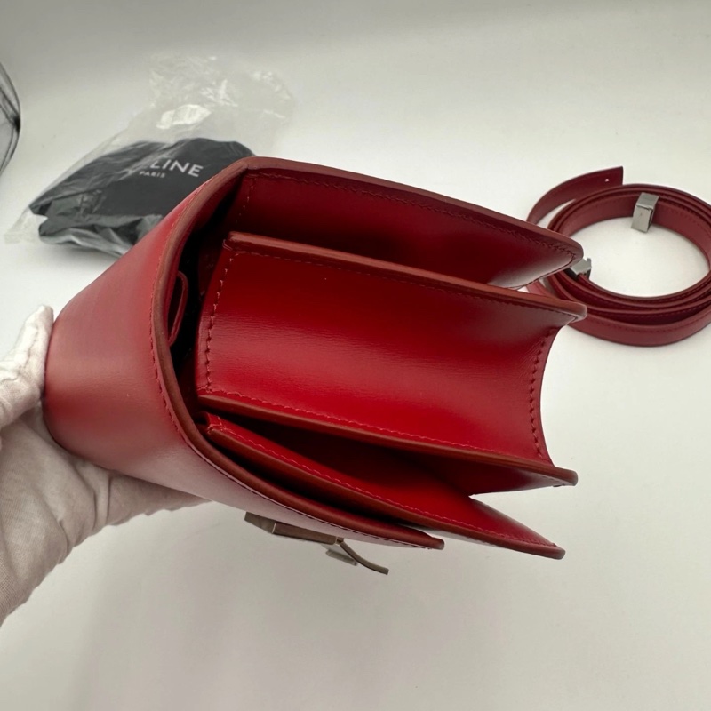 CELINE 經典 Box 單肩包，紅色-9