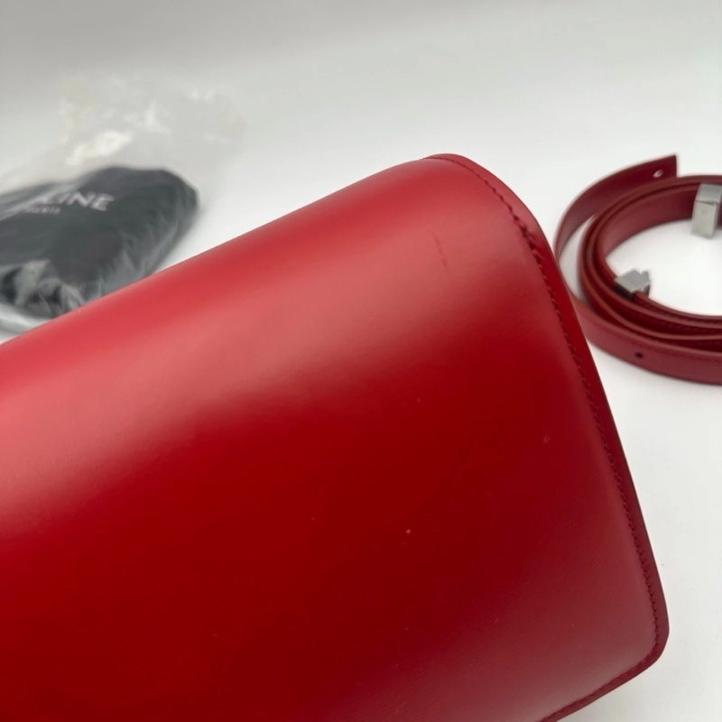 CELINE 經典 Box 單肩包，紅色-11