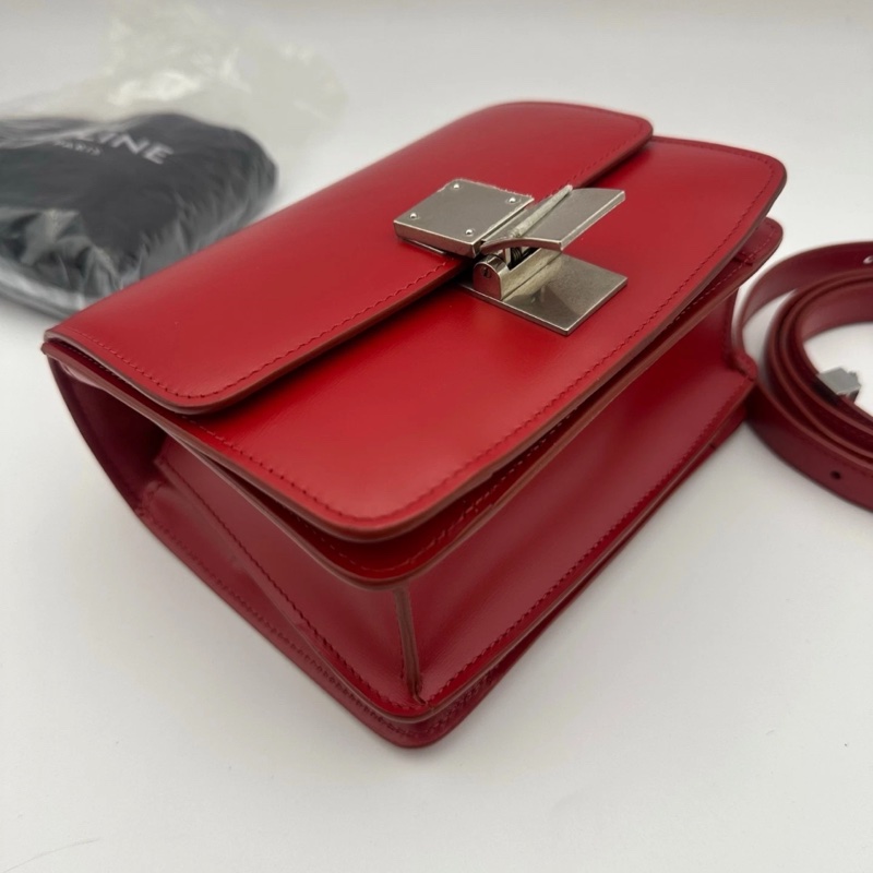 CELINE 經典 Box 單肩包，紅色-13