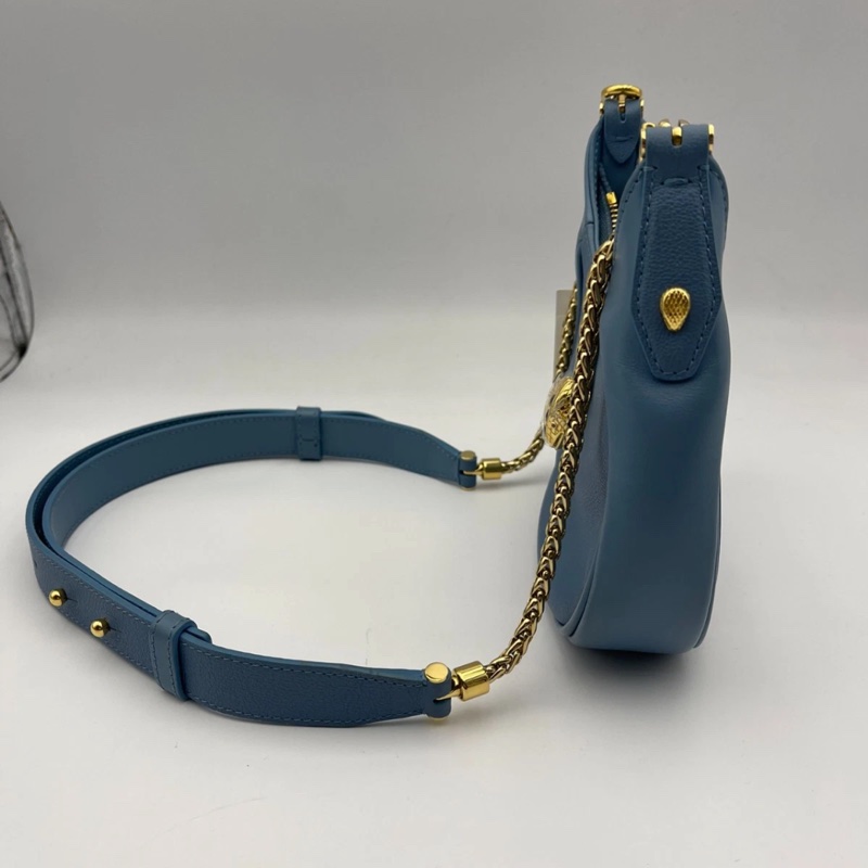 寶格麗 (BVLGARI) 藍色 Serpenti Ellipse Hobo 斜挎包 女士手提包-2