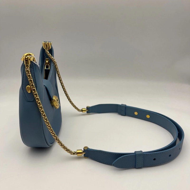寶格麗 (BVLGARI) 藍色 Serpenti Ellipse Hobo 斜挎包 女士手提包-3