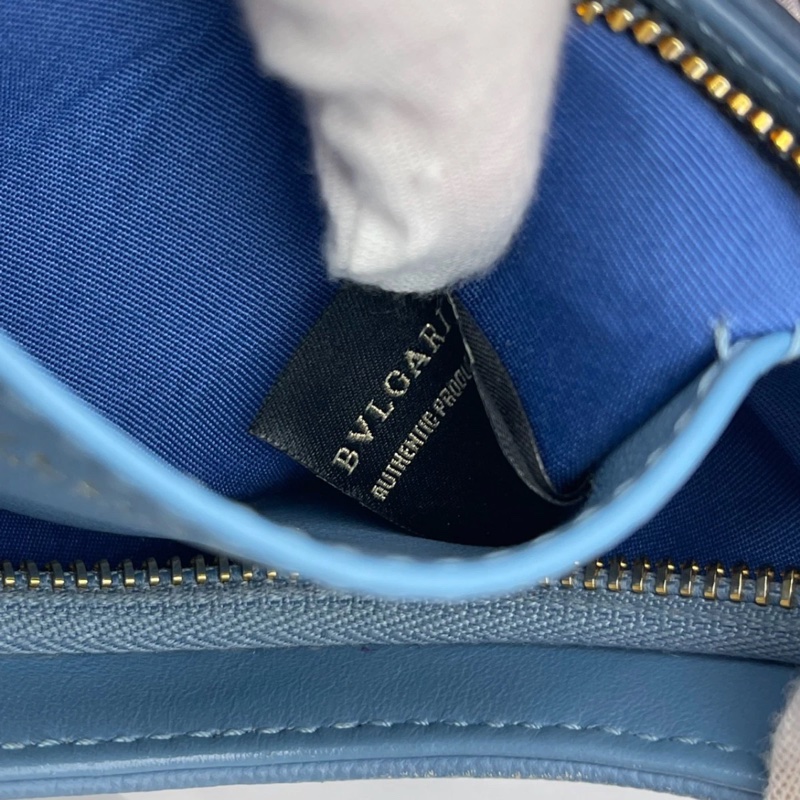 寶格麗 (BVLGARI) 藍色 Serpenti Ellipse Hobo 斜挎包 女士手提包-6