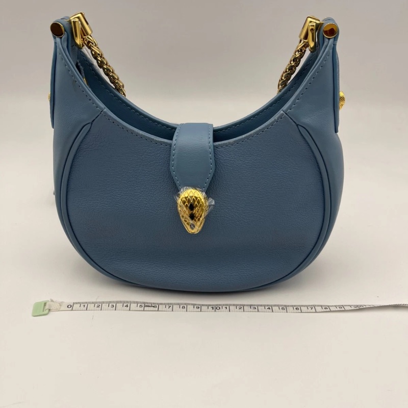 寶格麗 (BVLGARI) 藍色 Serpenti Ellipse Hobo 斜挎包 女士手提包-7