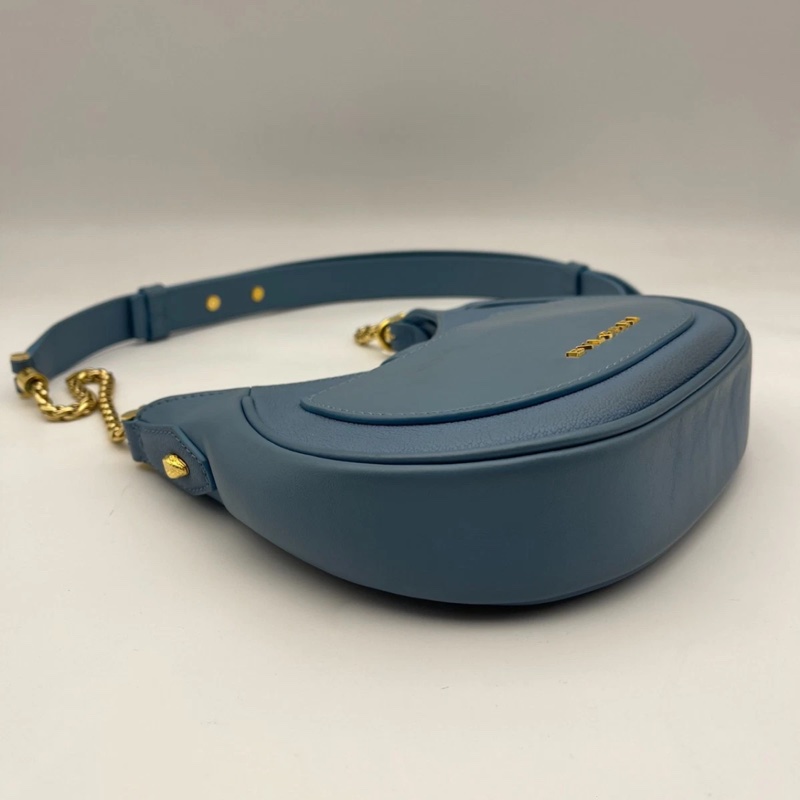 寶格麗 (BVLGARI) 藍色 Serpenti Ellipse Hobo 斜挎包 女士手提包-11