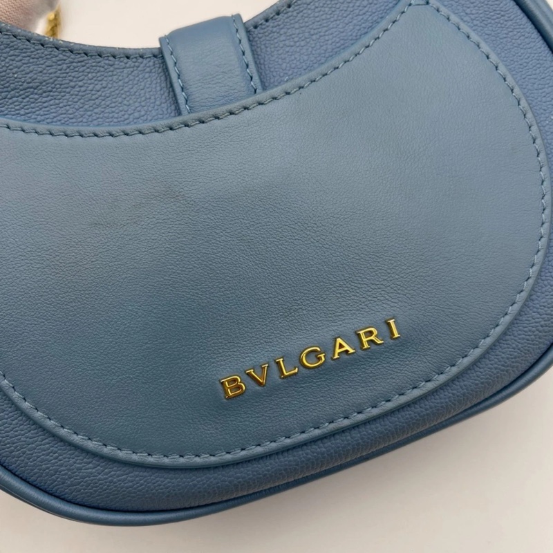 寶格麗 (BVLGARI) 藍色 Serpenti Ellipse Hobo 斜挎包 女士手提包-12