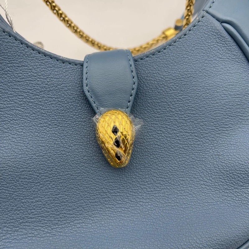 寶格麗 (BVLGARI) 藍色 Serpenti Ellipse Hobo 斜挎包 女士手提包-13