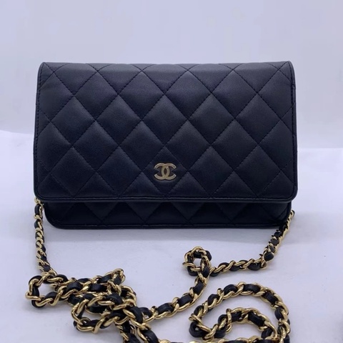 Chanel香奈兒鏈條錢包 woc 鏈條包 黑色