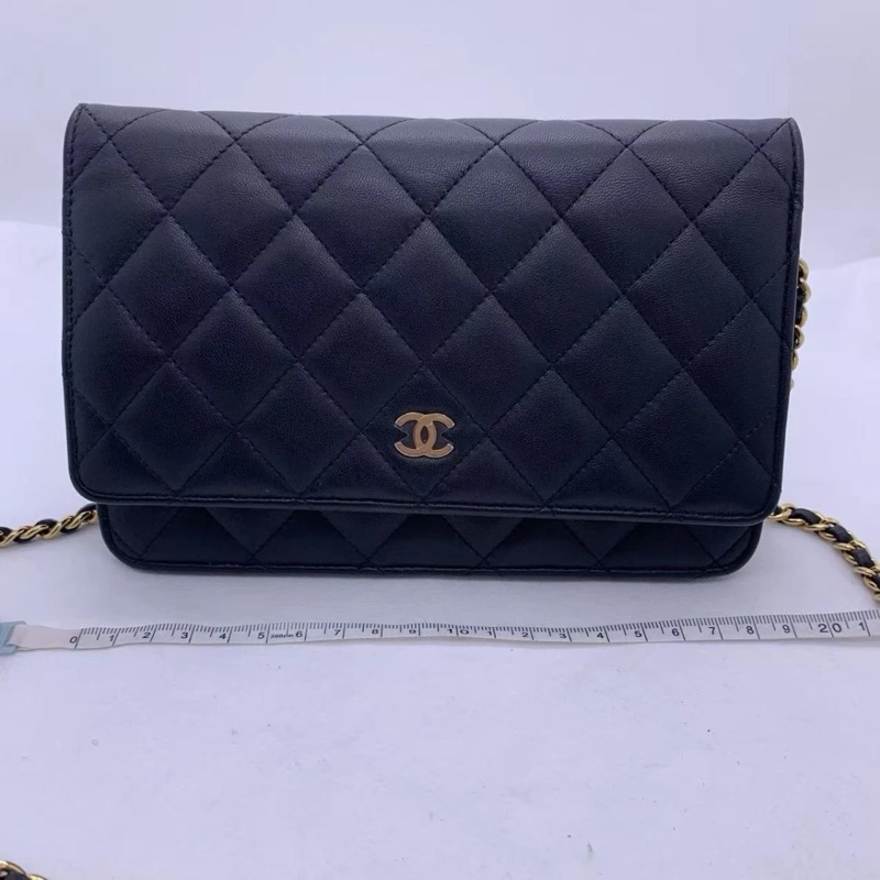 Chanel香奈兒鏈條錢包 woc 鏈條包 黑色-3