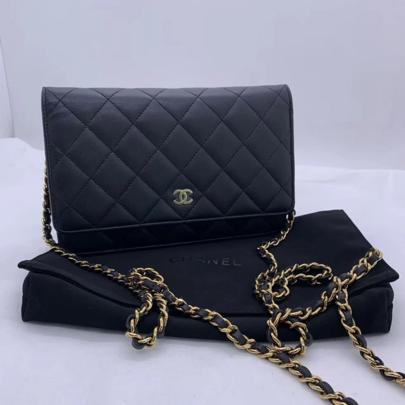 Chanel香奈兒鏈條錢包 woc 鏈條包 黑色-6