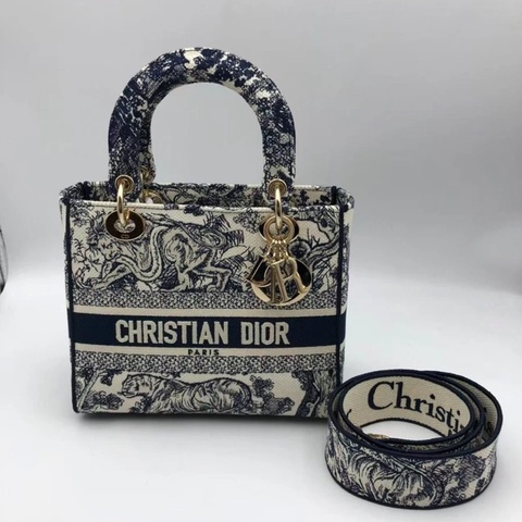 克里斯汀·迪奧 Lady D-Lite Toile de Jouy 反面刺繡兩用包