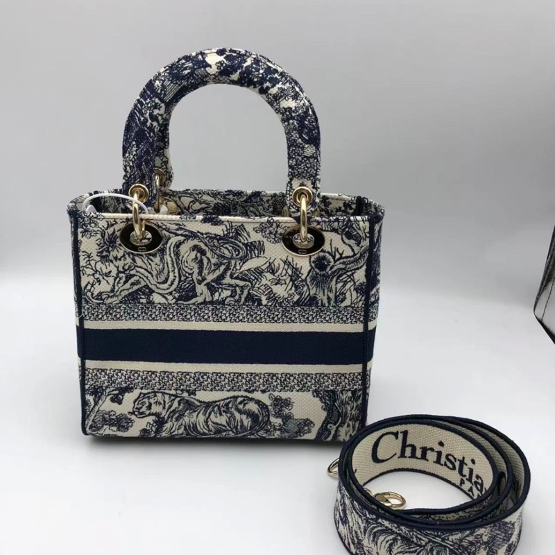 克里斯汀·迪奧 Lady D-Lite Toile de Jouy 反面刺繡兩用包-1