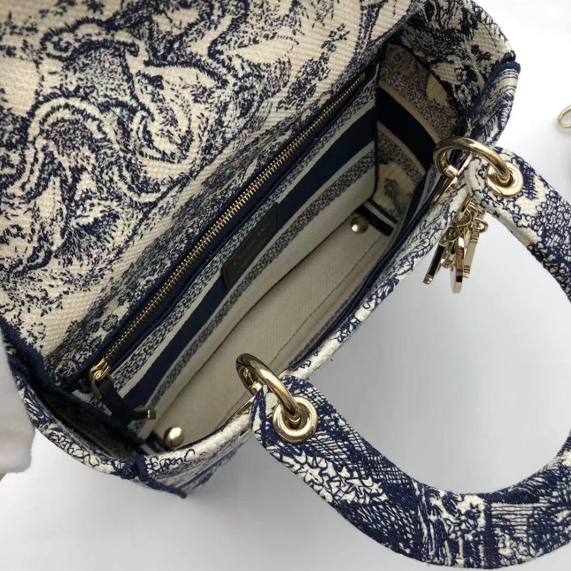 克里斯汀·迪奧 Lady D-Lite Toile de Jouy 反面刺繡兩用包-5
