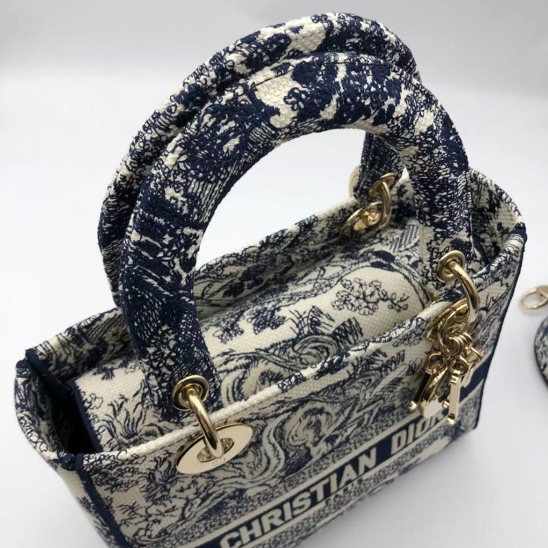 克里斯汀·迪奧 Lady D-Lite Toile de Jouy 反面刺繡兩用包-6