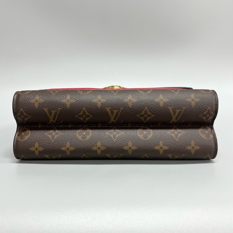 LV 維多利亞單肩斜挎鏈條包 老花紅色-2